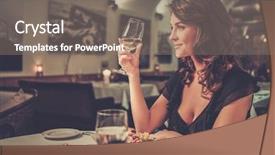  Presentation with alone - Colorful PPT layouts enhanced with water wine - beautiful young lady alone backdrop and a gray colored foreground