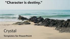  Presentation with philosopher - Theme consisting of water wise - inspirational quote by ancient greek background and a mint green colored foreground