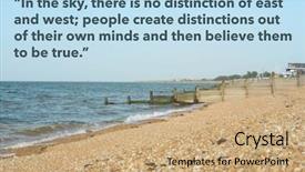  Presentation with quote - PPT theme consisting of water wise - inspirational quote by the buddha background and a coral colored foreground