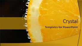  Presentation with orange slice - Cool new presentation theme with water with bubbles on black backdrop and a gold colored foreground