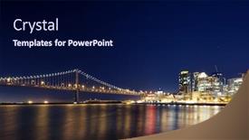  Presentation with san francisco - Slides having water-with-cityscape-of-san background and a navy blue colored foreground