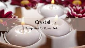  Presentation with bowl of aroma spa - Amazing slide deck having water with flowers and candles backdrop and a  colored foreground