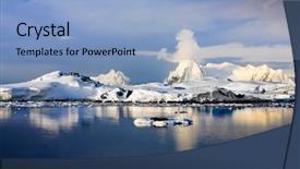  Presentation with ice mountain - Cool new slides with water with ice the clouds backdrop and a  colored foreground