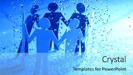  Presentation with team together everyone achieves more - Colorful slides enhanced with water works - paper team linked together backdrop and a arctic colored foreground