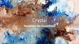  Presentation with abstract watercolor - Audience pleasing PPT layouts consisting of watercolor abstract in blue backdrop and a coral colored foreground