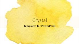 Presentation with abstract watercolor - Presentation theme enhanced with watercolor-brushstroke-painting-blot-smear background and a yellow colored foreground