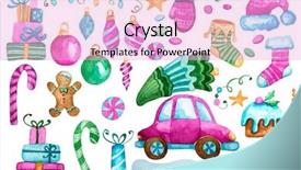  Presentation with watercolor design - Theme featuring watercolor christmas illustation design elements background and a lavender colored foreground