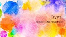  Presentation with watercolor - PPT theme with watercolor circle splashes background and a coral colored foreground