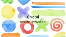  Presentation with watercolor design - Audience pleasing theme consisting of watercolor hand painted design elements backdrop and a soft green colored foreground