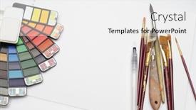  Presentation with rainbow paint - Audience pleasing presentation theme consisting of watercolor-paint-box-with-rainbow backdrop and a white colored foreground