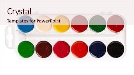  Presentation with purple paint - Colorful presentation theme enhanced with watercolor paint in white box backdrop and a sky blue colored foreground