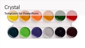  Presentation with purple paint - Colorful presentation theme enhanced with watercolor paint in white box backdrop and a white colored foreground