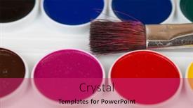  Presentation with kids space - Slide deck having watercolor-paintbox-color-paints background and a red colored foreground