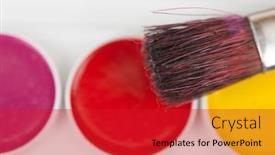  Presentation with watercolor color - Beautiful presentation design featuring watercolor-paintbox-color-paints backdrop and a red colored foreground