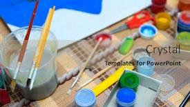  Presentation with creation - Slides enhanced with watercolor-paints-and-paper-closeup background and a coral colored foreground