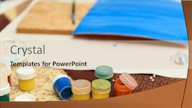  Presentation with creation - Cool new PPT theme with watercolor-paints-and-paper-closeup backdrop and a lemonade colored foreground