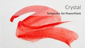  Presentation with watercolor red - Presentation featuring watercolor-red-brush-stroke background and a white colored foreground