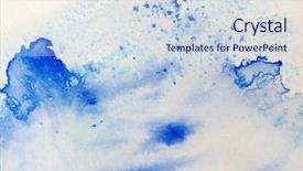  Presentation with watercolor - Presentation theme having watercolour - blue watercolor shapes 1 background and a sky blue colored foreground