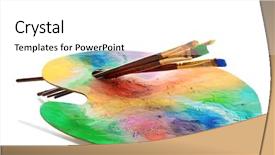  Presentation with paint art - Slide set consisting of trees stripped of leaves dying background and a ocean colored foreground.