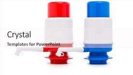  Presentation with water dispenser - Amazing PPT layouts having watercooler - pump for water dispenser isolated backdrop and a  colored foreground