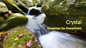  Presentation with water moving - Theme having waterfall and stream moving background and a tawny brown colored foreground