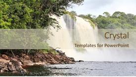  Presentation with venezuela - Beautiful presentation theme featuring waterfall at canaima national park venezuela backdrop and a lemonade colored foreground