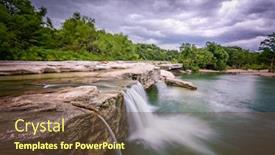  Presentation with falls - Amazing slides having waterfall-at-mckinney-falls-state backdrop and a tawny brown colored foreground