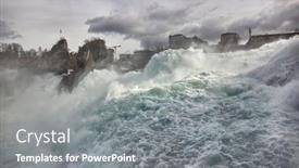  Presentation with falls - Presentation theme enhanced with waterfall-at-rhine-falls background and a gray colored foreground