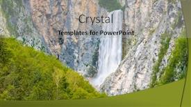  Presentation with waterfall - PPT theme enhanced with waterfall-boka-near-soca-river background and a light gray colored foreground