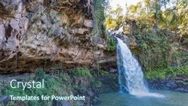  Presentation with animated waterfall - Cool new PPT theme with waterfall-cascada-blanca-of-matagalpa backdrop and a ocean colored foreground