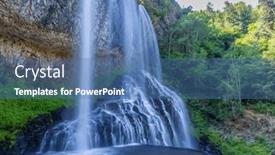  Presentation with waterfall - Presentation theme enhanced with waterfall-cascade-de-la-beaume background and a teal colored foreground