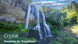  Presentation with waterfall - Presentation theme enhanced with waterfall-cascade-de-la-beaume background and a ocean colored foreground