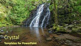  Presentation with waterfall - PPT theme with waterfall-cascade-de-la-roche and a tawny brown colored foreground