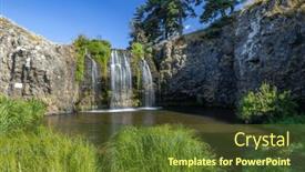  Presentation with waterfall - PPT theme with waterfall-cascade-des-veyrines-near and a tawny brown colored foreground