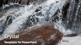  Presentation with moss - Presentation theme having up water cascade on moss background and a tawny brown colored foreground