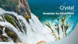  Presentation with tourism turkey - PPT layouts with waterfall duden at antalya turkey background and a ocean colored foreground