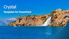  Presentation with turkey style travel - Beautiful presentation featuring waterfall duden at antalya turkey backdrop and a  colored foreground