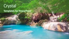  Presentation with prison thailand - Cool new PPT theme with waterfall erawan in kanchanaburi thailand backdrop and a forest green colored foreground