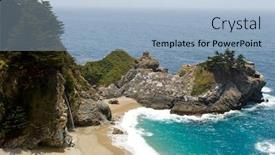 Presentation with ocean waterfall - Colorful theme enhanced with waterfall falling into the pacific ocean backdrop and a light blue colored foreground