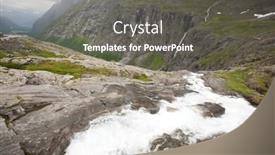  Presentation with scandinavia - Slide set consisting of waterfall flows down from top of the mountain norway scandinavia background and a gray colored foreground