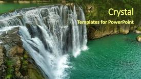  Presentation with election 2016 - Audience pleasing slide set consisting of waterfall from above taiwan 2016 backdrop and a tawny brown colored foreground