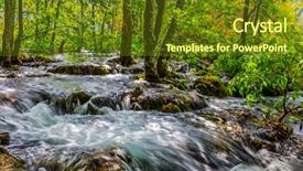  Presentation with forest patches in africa - PPT theme featuring waterfall in a thick deciduous background and a tawny brown colored foreground