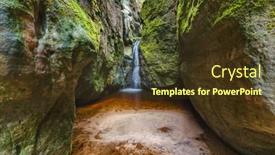  Presentation with nature - Audience pleasing theme consisting of waterfall-in-adrspach-teplice-nature backdrop and a tawny brown colored foreground