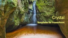  Presentation with waterfall - Cool new slides with waterfall in adrspach-teplice nature backdrop and a tawny brown colored foreground