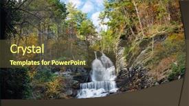  Presentation with fall waterfall - Amazing presentation having waterfall in autumn mountain with woods foliage and rocks from digmans fall of pennsylvania backdrop and a tawny brown colored foreground