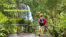  Presentation with chile - Colorful presentation enhanced with cile - beautiful waterfall in chile south backdrop and a tawny brown colored foreground