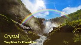  Presentation with software waterfall - Slides with waterfall in flam - norway - nature background and a tawny brown colored foreground