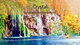  Presentation with waterfall - Colorful slides enhanced with waterfall in forest autumn backdrop and a yellow colored foreground