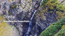  Presentation with montana - Amazing presentation theme having waterfall-in-galacier-national-park backdrop and a ocean colored foreground