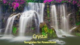  Presentation with waterfall - Presentation enhanced with waterfall in hawaii background and a tawny brown colored foreground